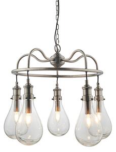 Hadassa 5 Lights Pear Drop Pendant Light In Antique Nickel