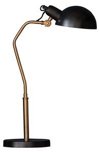 Largo Task Table Lamp In Satin Black And Aged Brass