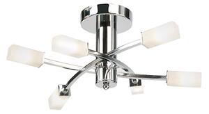 Havana 6 Lights Glass Semi Flush Ceiling Light In Chrome