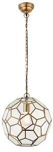 Miele Clear Glass Pendant Light In Antique Brass