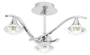 Langella 3 Lights Crystal Semi Flush Ceiling Light In Chrome