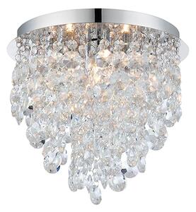 Kristen 3 Lights Clear Glass Flush Ceiling Light In Chrome