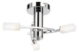 Havana 3 Lights Glass Semi Flush Ceiling Light In Chrome