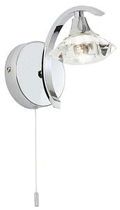 Langella Clear Crystal Wall Light In Chrome