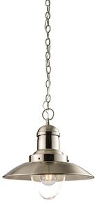 Mendip Clear Glass Ceiling Pendant Light In Satin Nickel