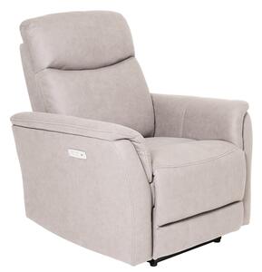 Maritime Electric Recliner Fabric 1 Seater Sofa In Taupe