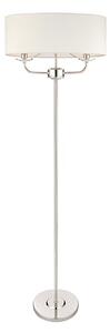 Nixon 2 Lights White Oval Shade Floor Lamp In Bright Nickel