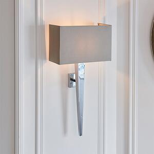 Moreto Grey Fabric Wall Light In Chrome