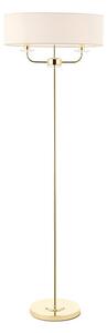 Nixon 2 Lights White Oval Shade Floor Lamp In Brass