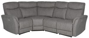 Maritime Electric Recliner Fabric Corner Sofa In Grey