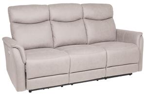 Maritime Electric Recliner Fabric 3 Seater Sofa In Taupe