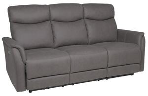 Maritime Electric Recliner Fabric 3 Seater Sofa In Grey