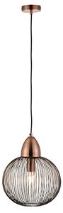 Nicola Steel Round Pendant Light In Antique Copper