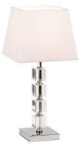 Murford White Fabric Table Lamp In Chrome