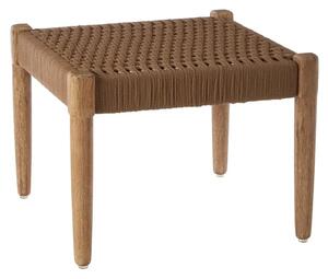 Okala Woven Latte Cotton Rope Footstool In Natural