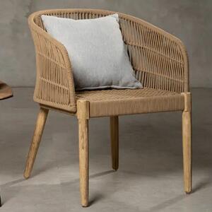 Okala Woven Latte Cotton Rope Armchair In Natural