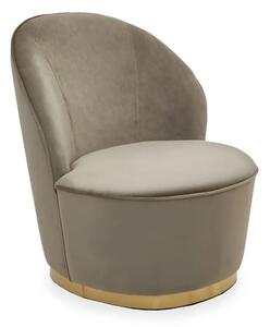 Teos Kids Mink Plush Velvet Swivel Tub Chair With Gold Base