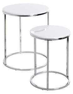 Watkins Round High Gloss Set Of 2 Side Tables In White