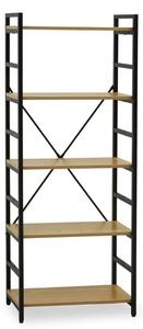 Loxton Wooden 5 Tier Shelving Unit In Light Yellow