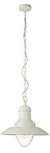 Polperro Clear Glass Ceiling Pendant Light In Cream Gloss