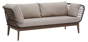 Okala Woven 3 Seater Sofa With Grey Fabric Cushion In Natural