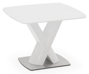 Oceanside Square Glass Top Lamp Table In White High Gloss