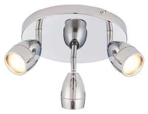 Porto 3 Lights Round Clear Glass Spotlight In Chrome