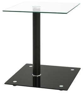 Watkins Square Clear Glass Side Table With Black Base