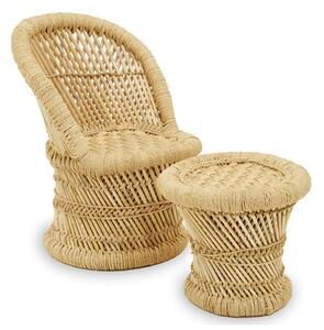 Radford Kids Bamboo Chair And Stool In Natural