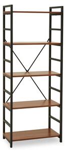 Loxton Wooden 5 Tier Shelving Unit In Red Pomelo