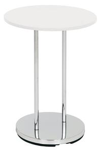 Watkins High Gloss Side Table White With Chrome Metal Base