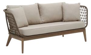 Okala Woven 2 Seater Sofa With Grey Fabric Cushion In Natural