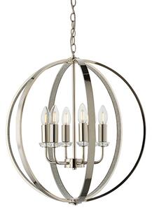 Ritz 6 Lights Ceiling Pendant Light In Bright Nickel