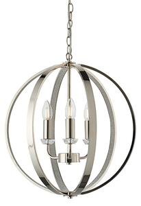 Ritz 3 Lights Ceiling Pendant Light In Bright Nickel