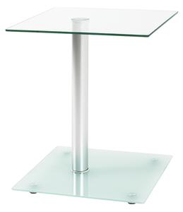 Destin Square Clear Glass Side Table With Aluminium Support