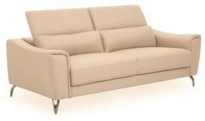 Phoenixville Faux Leather 3 Seater Sofa In Cream