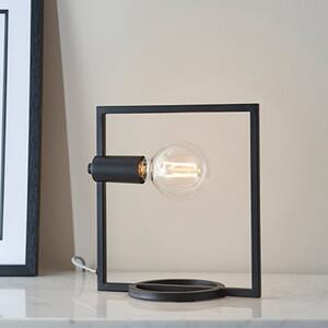 Shape Metal Rectangle Table Lamp In Matt Black