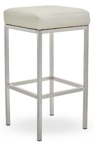 Baino White PU Faux Leather Bar Stool With Chrome Legs