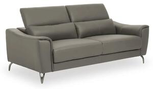 Phoenixville Faux Leather 3 Seater Sofa In Grey