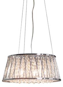 Sophia 5 Lights Clear Crystal Ceiling Pendant Light In Chrome