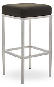 Baino Black PU Faux Leather Bar Stool With Chrome Legs