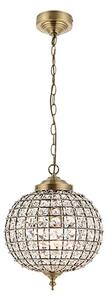 Tanaro Clear Glass Ceiling Pendant Light In Antique Brass