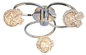 Talia 3 Lights Clear Crystal Semi Flush Ceiling Light In Chrome