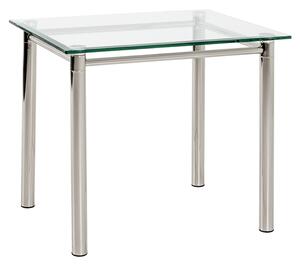 Buckeye Large Clear Glass Side Table With Chrome Legs