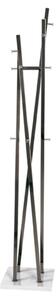 Cameron Metal Coat Stand In Dark Chrome With White Gloss Base