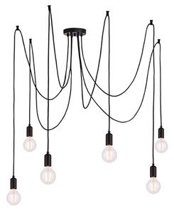 Studio 6 Lights Ceiling Pendant Light In Matt Black