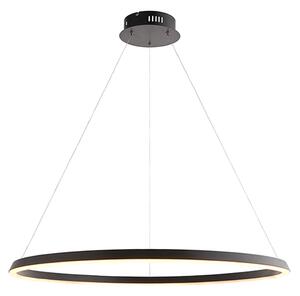 Staten LED Pendant Light In Matt Black With White Diffuser