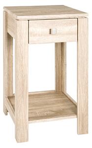 Apache Square Wooden Side Table In Light Oak With 1 Drawer