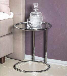 Eloy Round Clear Glass Side Table With Chrome Support