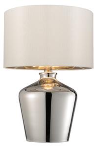 Waldorf Ivory Fabric Table Lamp In Chrome Glass Base